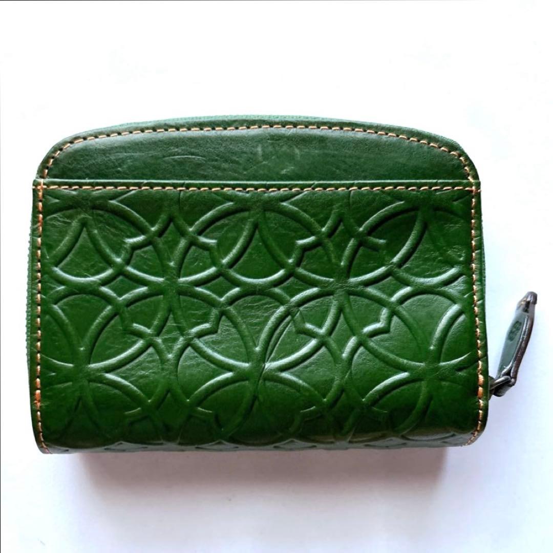 【美品】ダコタ 二つ折り財布 リリーヴォ Dakota 七宝柄 グリーン 緑