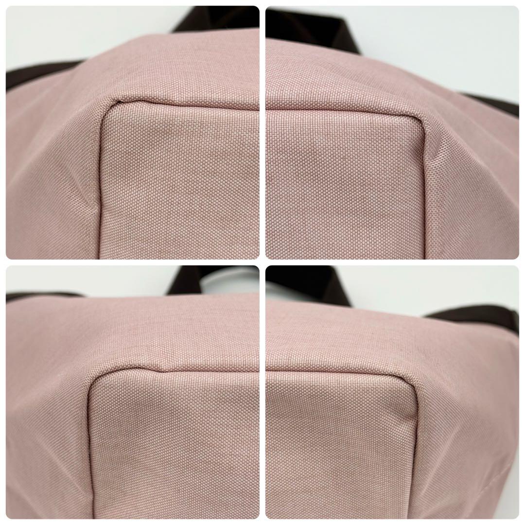 【極美品】エルベシャプリエ 707C ナイロン舟型トート M タマラ×モカ