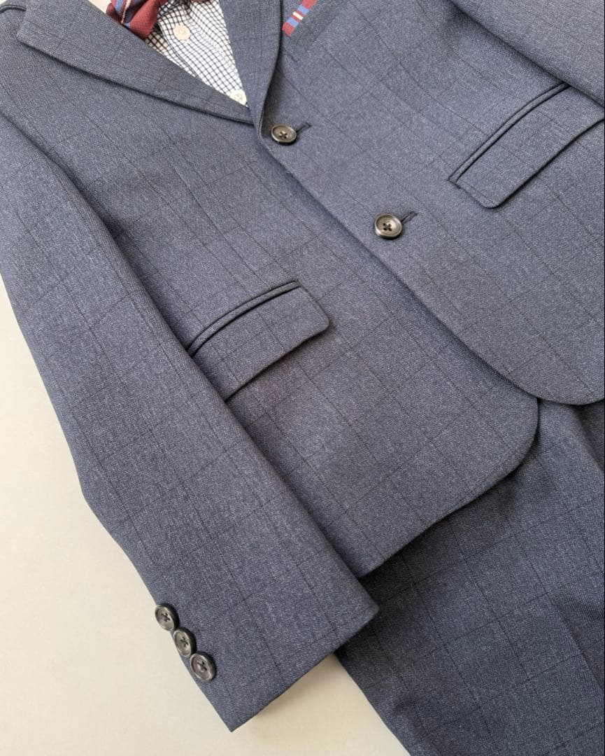 【美品】プティマイン☆ フォーマル紺ジャケット+ショートパンツセット 120