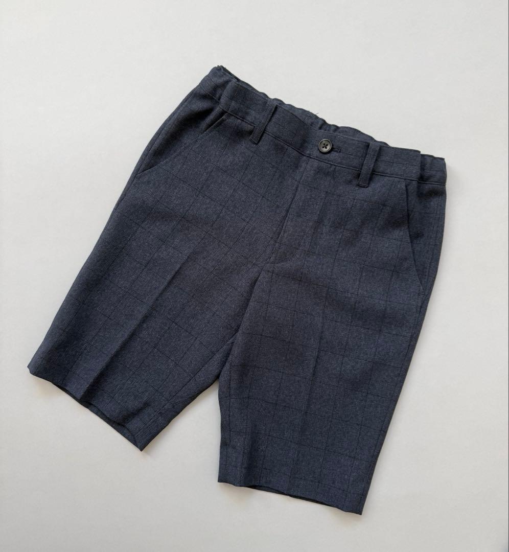 【美品】プティマイン☆ フォーマル紺ジャケット+ショートパンツセット 120