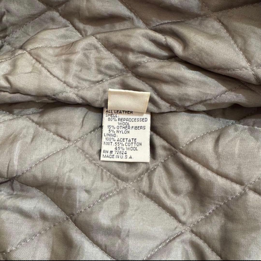 80s 70s golden bear レザースタジャン オールブラック 無地