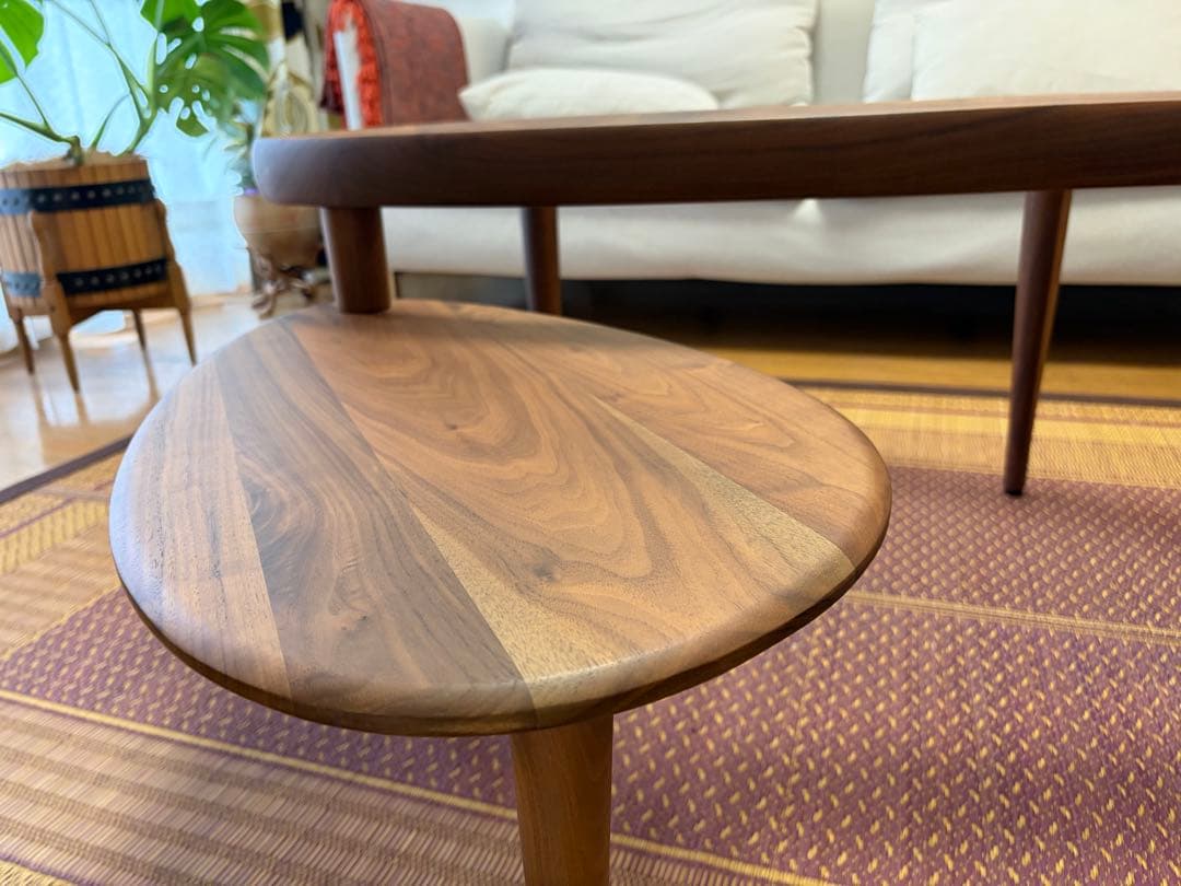 【再掲載】送料・設置込み！KEYUCA 木製ガラスセンターテーブル