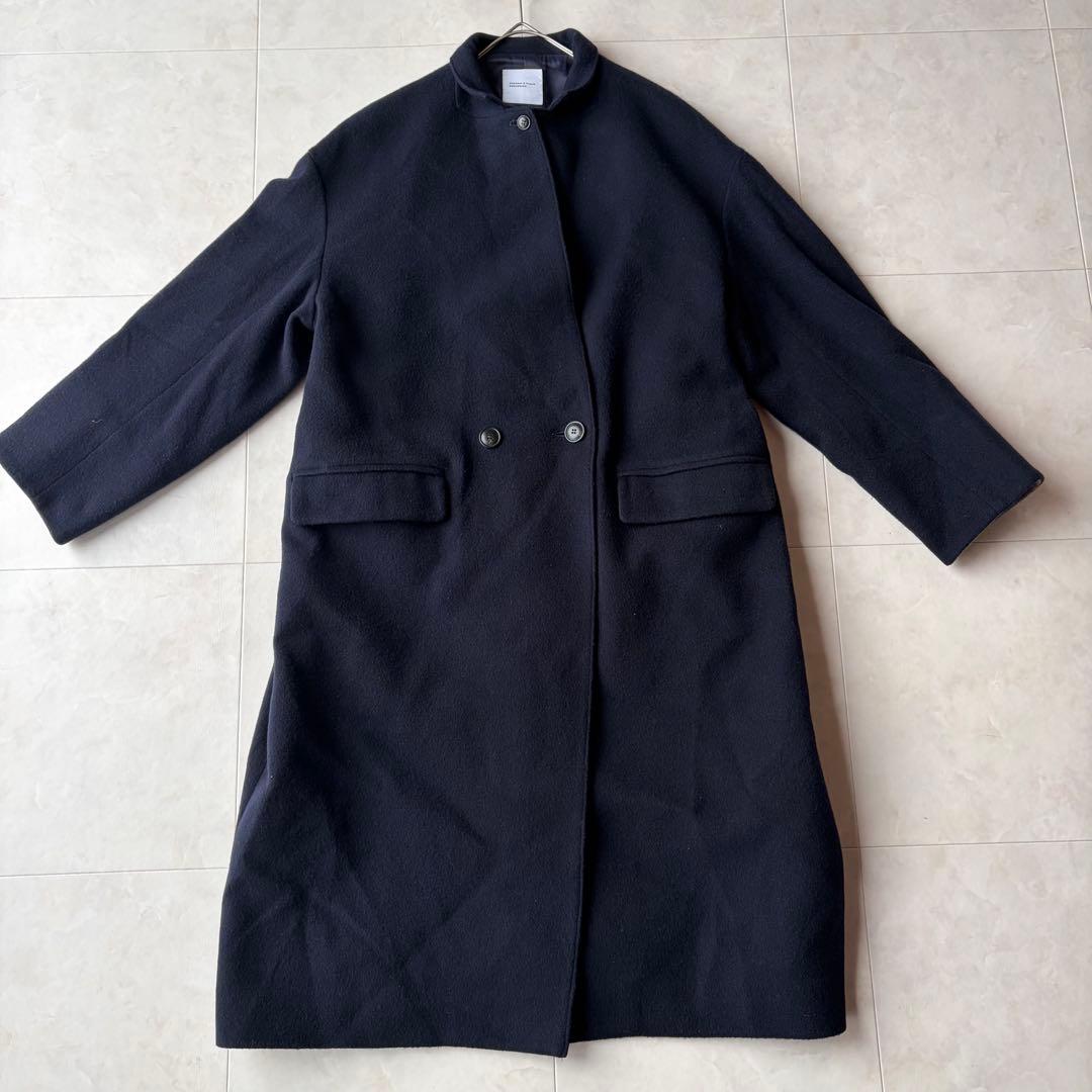 北欧 暮らしの道具店 3WAY 襟のかろやかチェスターコート 濃紺 ネイビー F