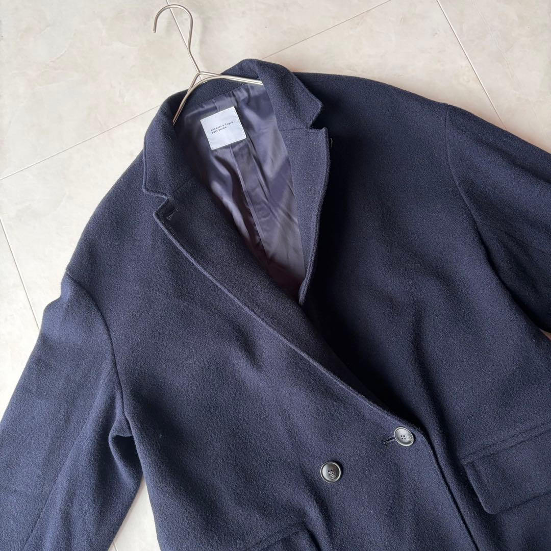 北欧 暮らしの道具店 3WAY 襟のかろやかチェスターコート 濃紺 ネイビー F