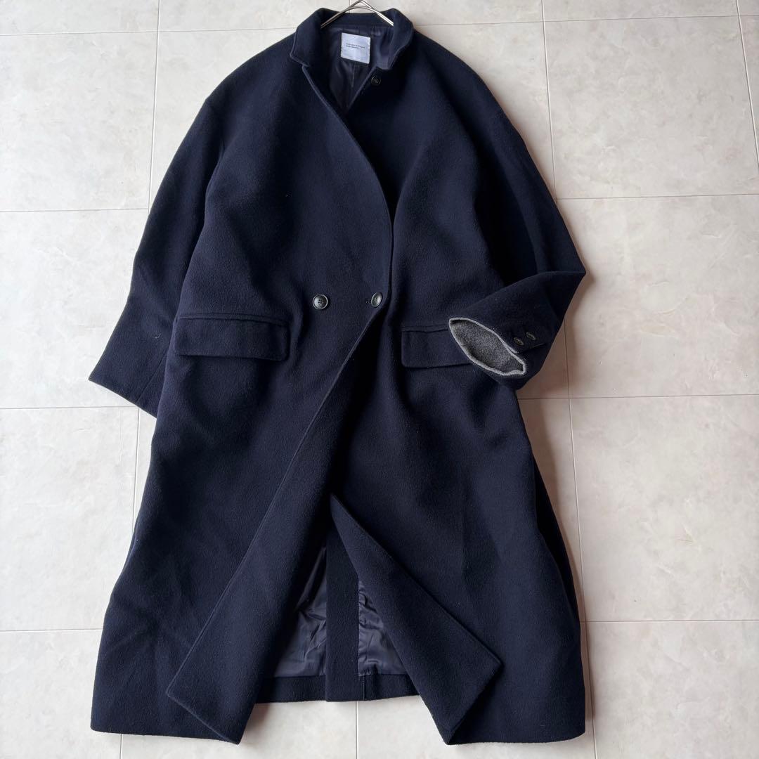 北欧 暮らしの道具店 3WAY 襟のかろやかチェスターコート 濃紺 ネイビー F
