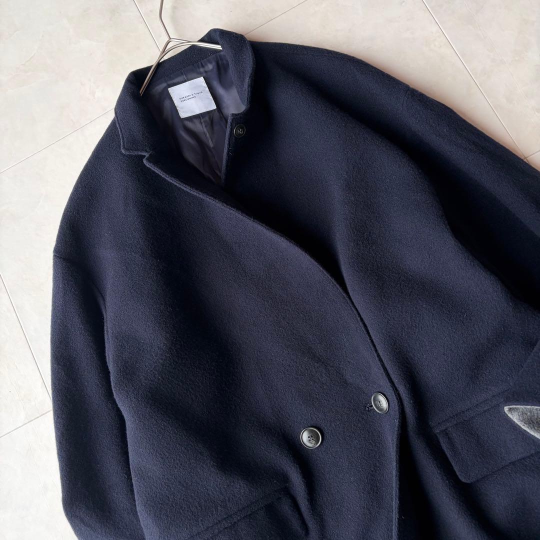 北欧 暮らしの道具店 3WAY 襟のかろやかチェスターコート 濃紺 ネイビー F