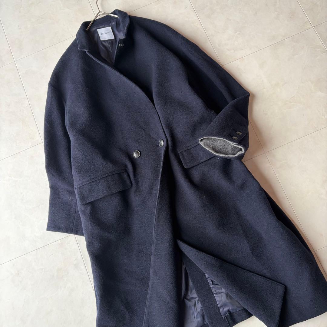 北欧 暮らしの道具店 3WAY 襟のかろやかチェスターコート 濃紺 ネイビー F