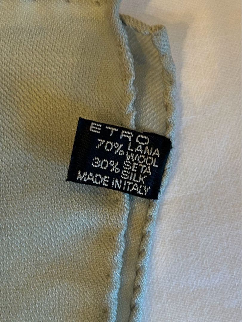 ETRO ペイズリー柄 グレー系 130cm角 大判