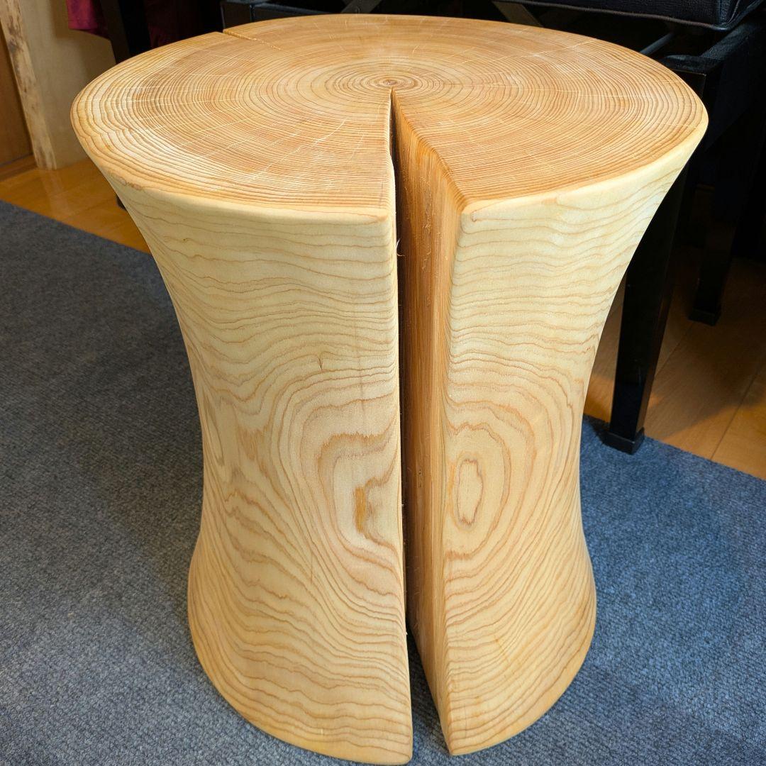 坂尻　　檜　大型　切り株　丸太　椅子　スツール　テーブル　高さ約45㎝