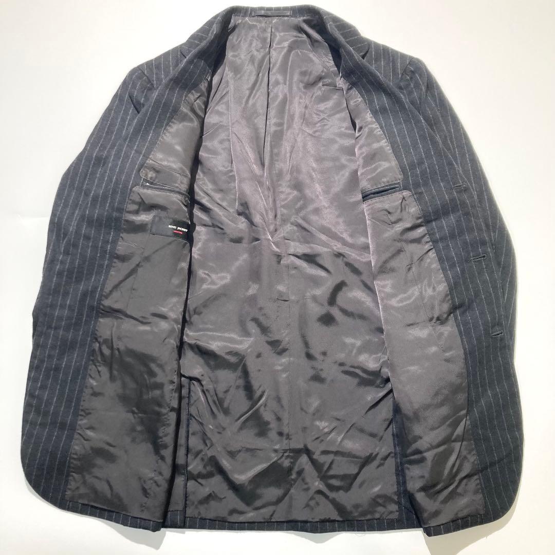 【極美品】RING JACKET MEISTER スーツ グレー ストライプ S