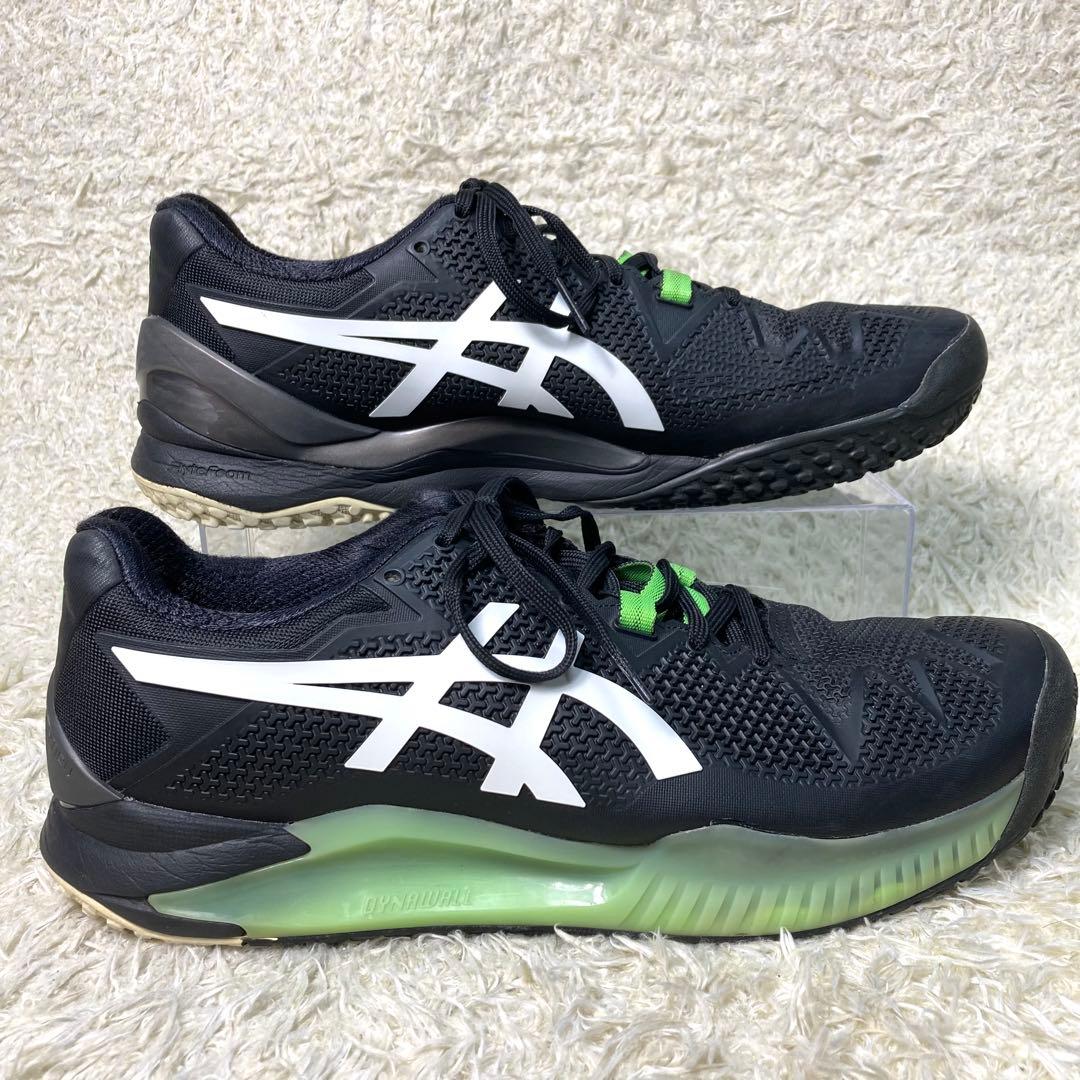 『美品』アシックス ゲルレゾリューション 8 OC テニスシューズ　ブラック