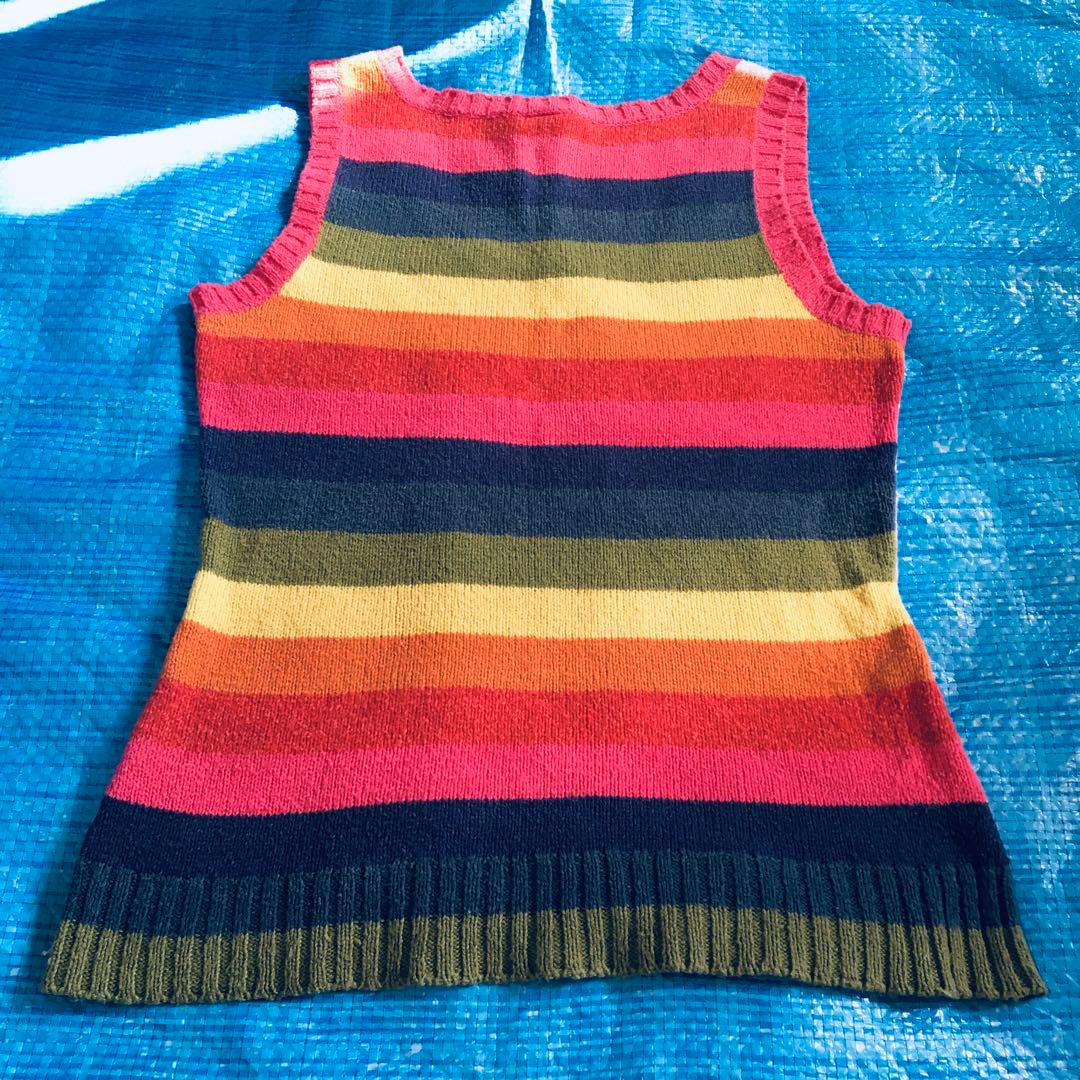 ヒステリックグラマー☆サマーニットタンクトップ⬜︎ノースリーブ⬜︎レインボー⬜︎90s