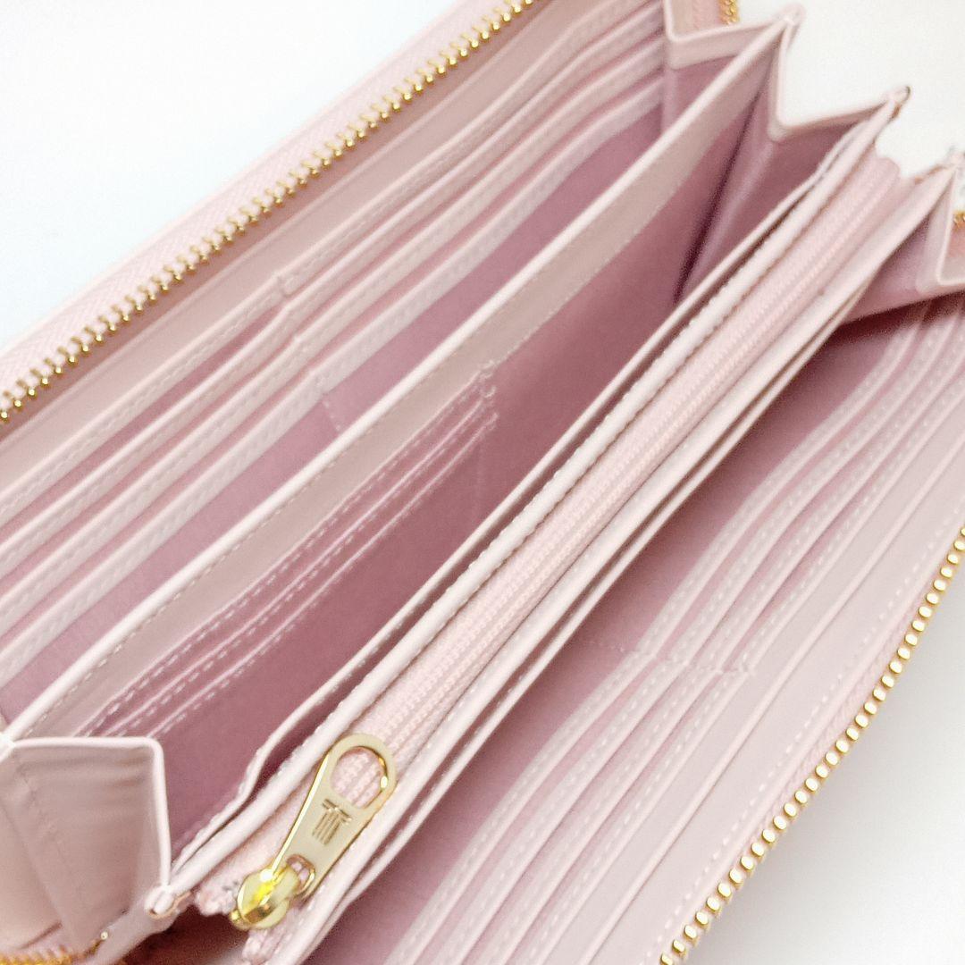 新品 ランバンオンブルー 長財布 ラウンドファスナー リュクサンブール ピンク