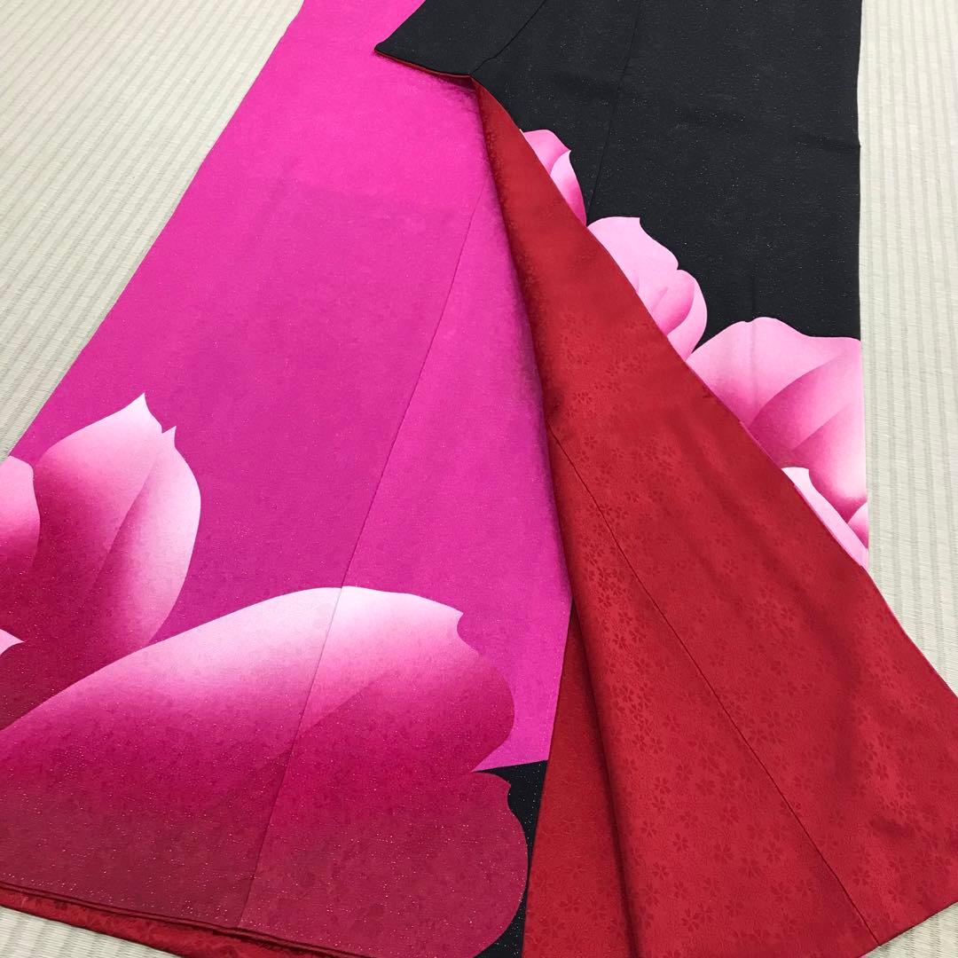 ★少々難あり★正絹 振袖 仕立て上がり リメイク