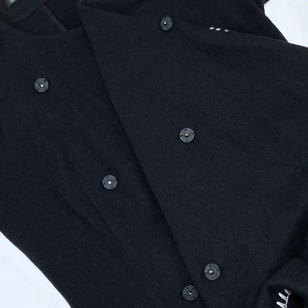 ヨウジヤマモト19AW ウール ハンドステッチ マント 変形ワンピース 黒1