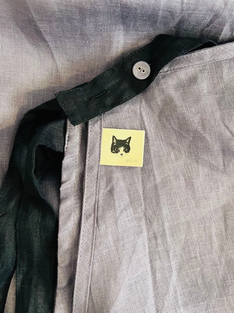 値下げ!若山曜子先生×Fog Linen Work リネンフレアエプロン　藤色