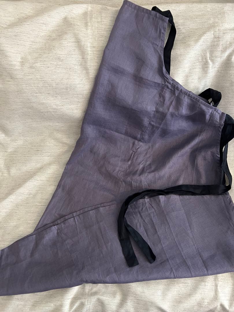 値下げ!若山曜子先生×Fog Linen Work リネンフレアエプロン　藤色