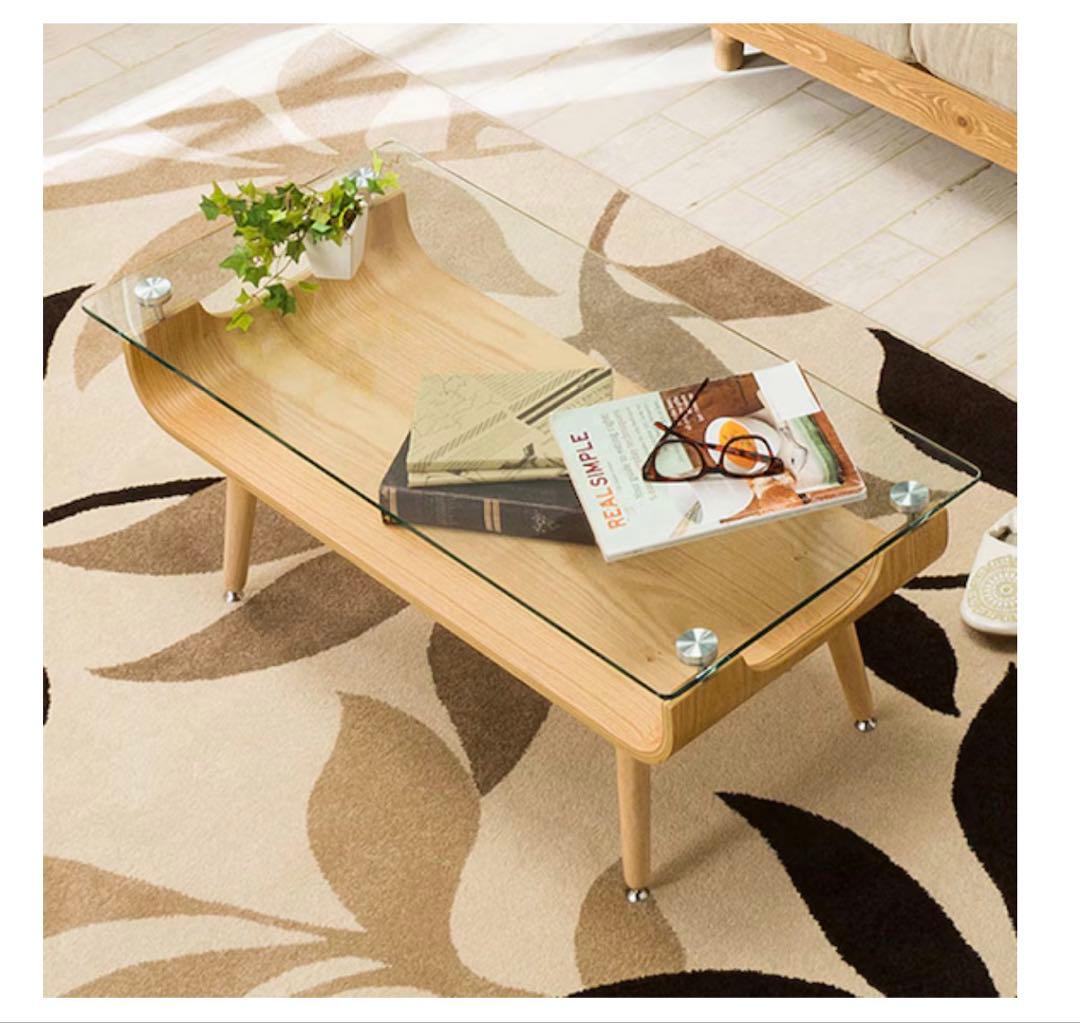 ニトリ センターテーブル ノルディック 強化ガラス ダークブラウン