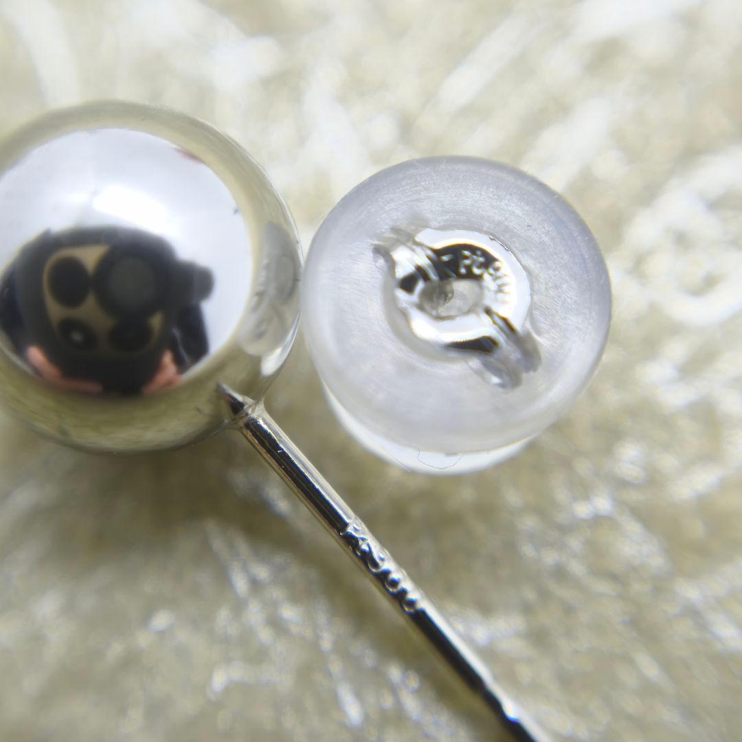 新品　Pt900 プラチナ　丸玉ピアス　約7mm