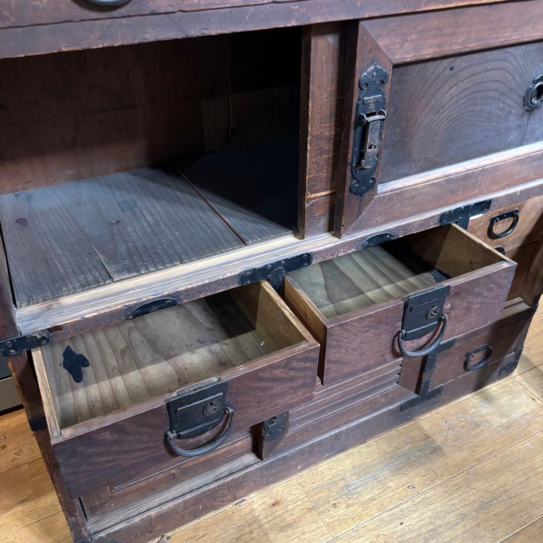 うらら 希少 明治時代 アンティーク 箪笥 レトロ タンス 時代箪笥