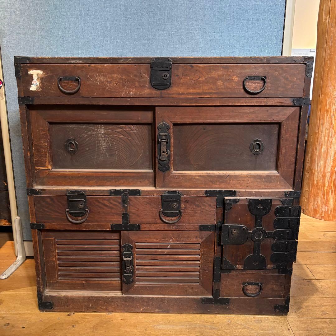 うらら 希少 明治時代 アンティーク 箪笥 レトロ タンス 時代箪笥