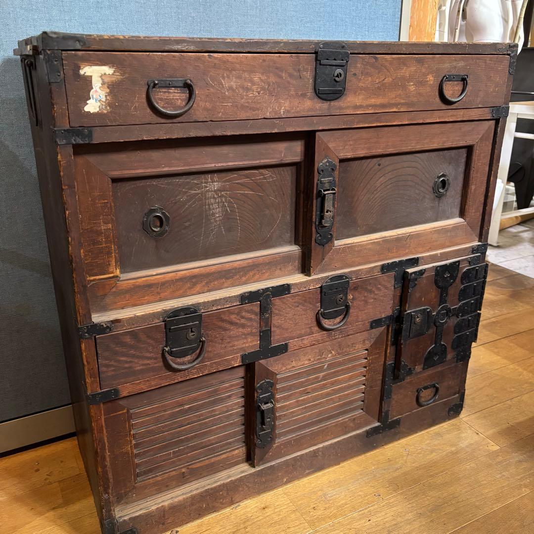 うらら 希少 明治時代 アンティーク 箪笥 レトロ タンス 時代箪笥