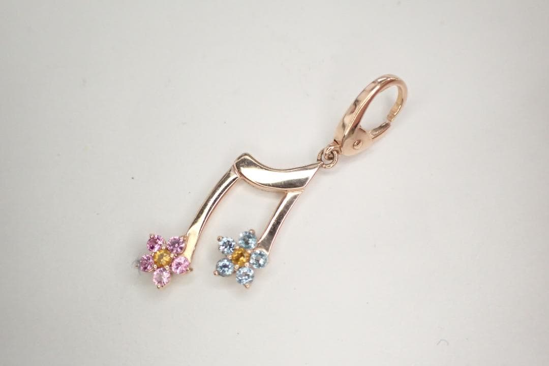 30/美品 ポンテヴェキオ K9PG 音符 ペンダントトップ チャーム