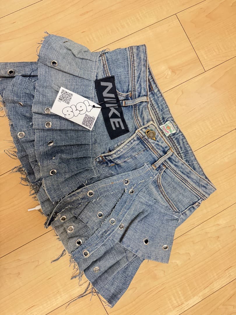 【値下げ中】NIKE リメイク y2k デニムスカート