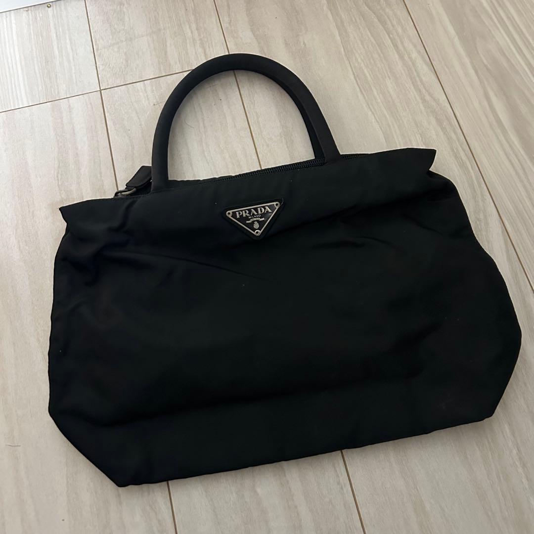 最終値下げ‼️【極美品】プラダ ナイロン トートバッグ 三角ロゴ ブラック 黒色