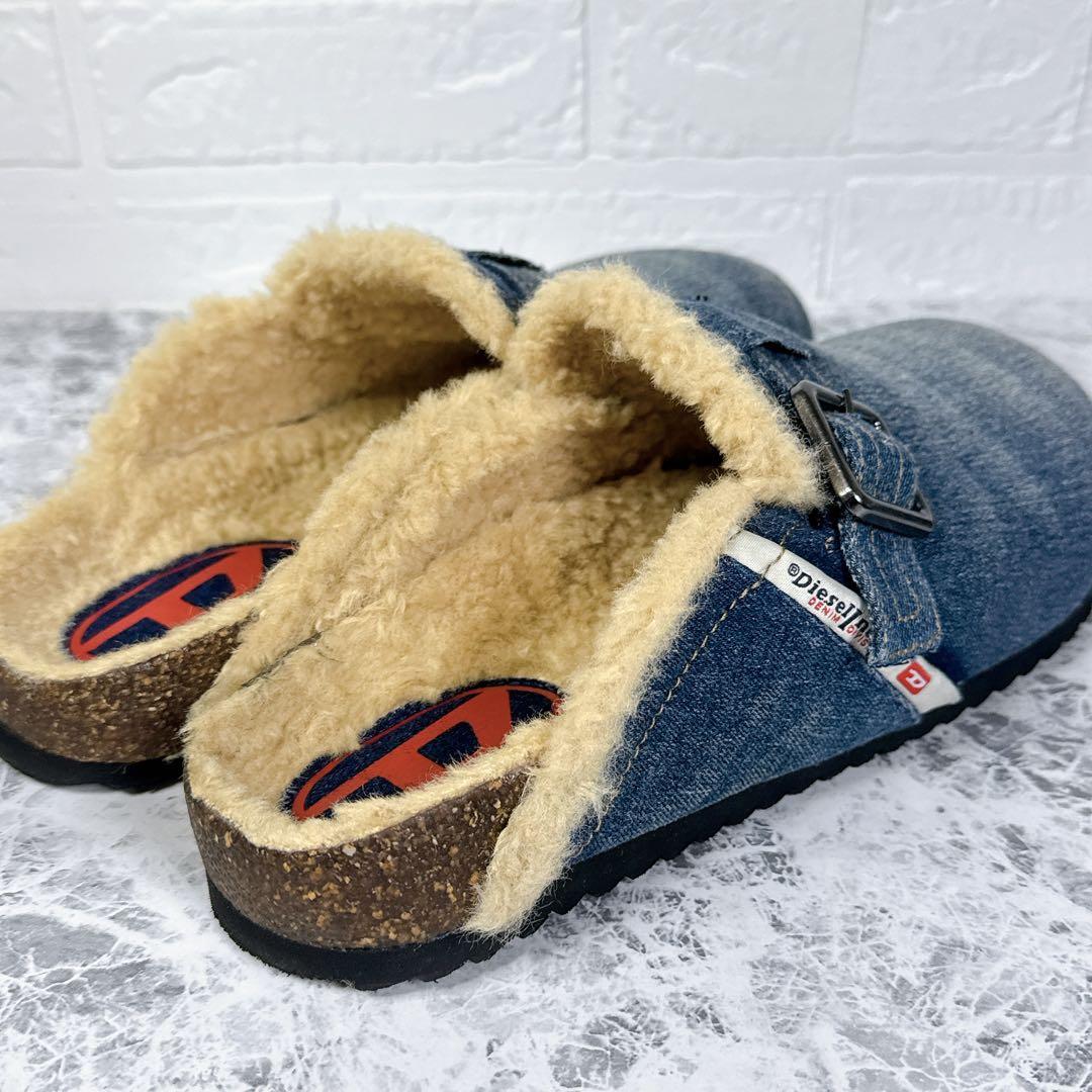 【極美品】DIESEL サンダル クロッグ デニム ボア ワンポイント