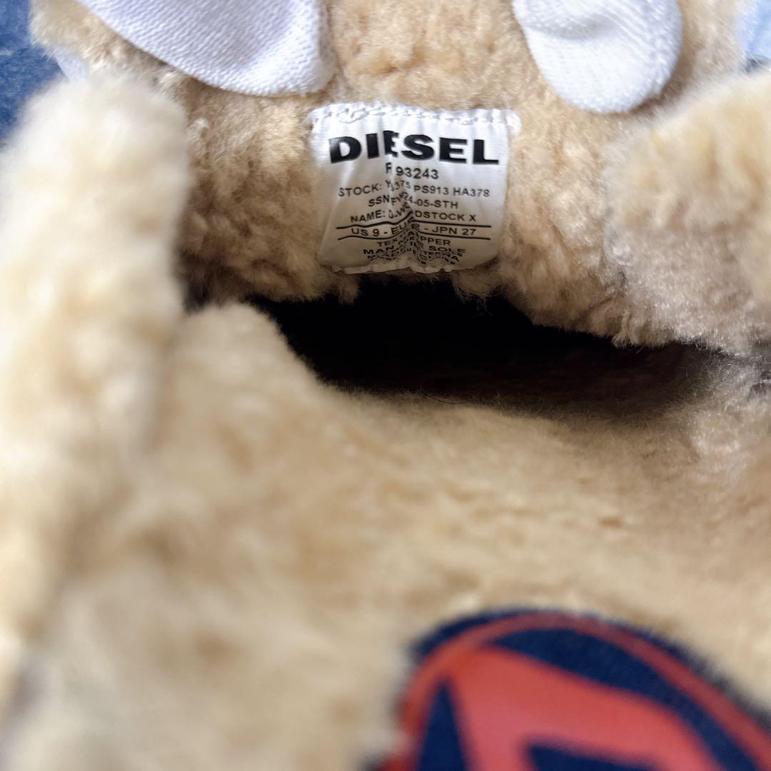 【極美品】DIESEL サンダル クロッグ デニム ボア ワンポイント