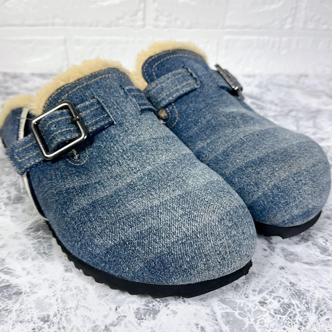 【極美品】DIESEL サンダル クロッグ デニム ボア ワンポイント