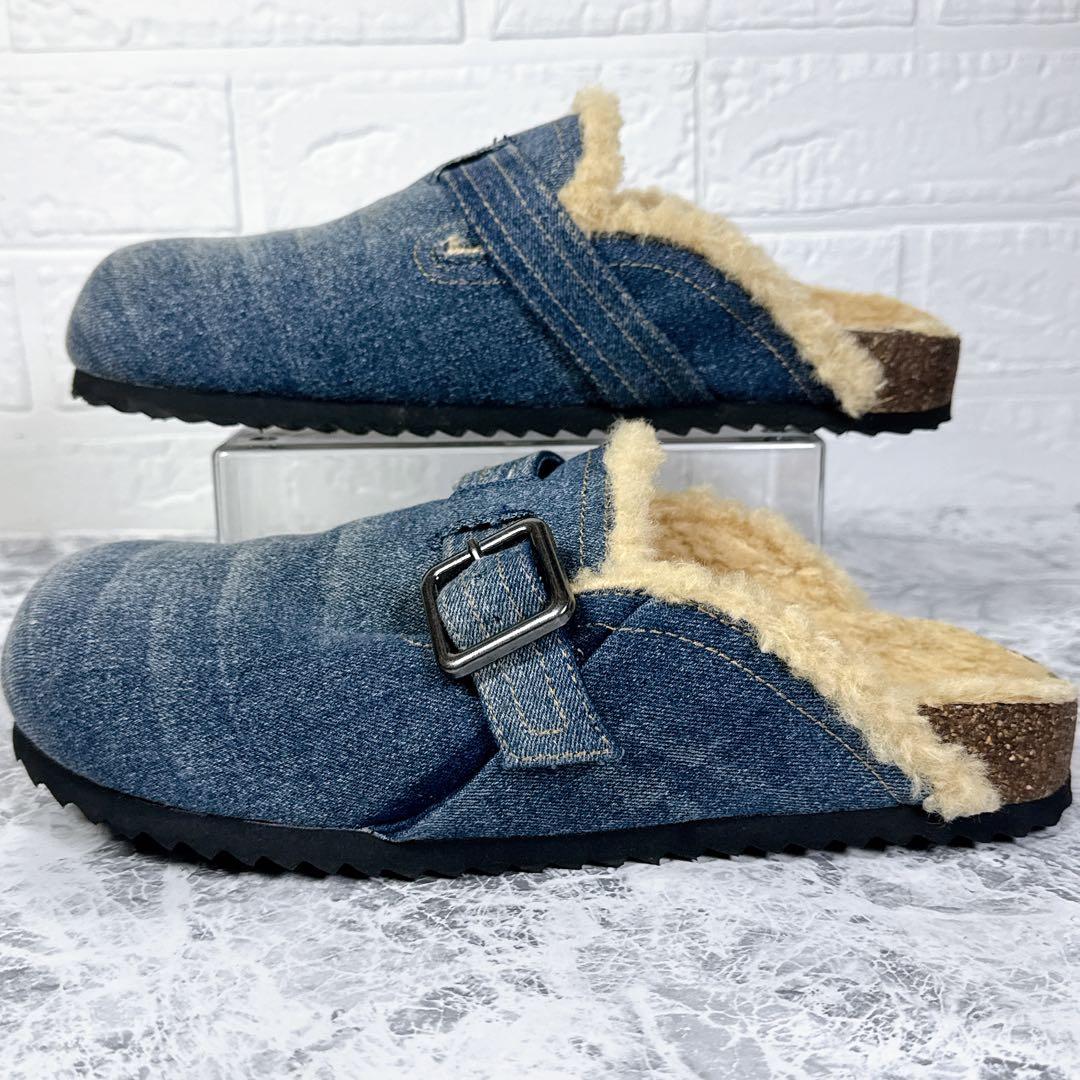 【極美品】DIESEL サンダル クロッグ デニム ボア ワンポイント