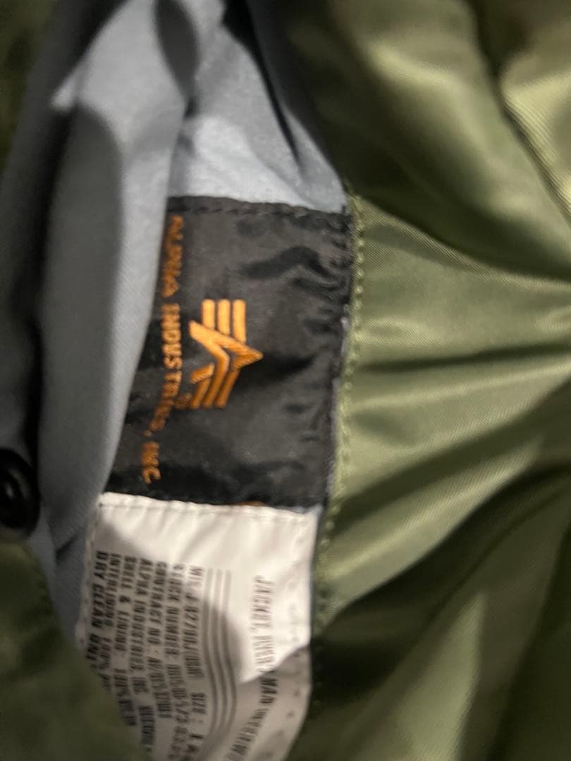 Alpha MA-1フライトジャケット オリーブグリーン Lサイズ