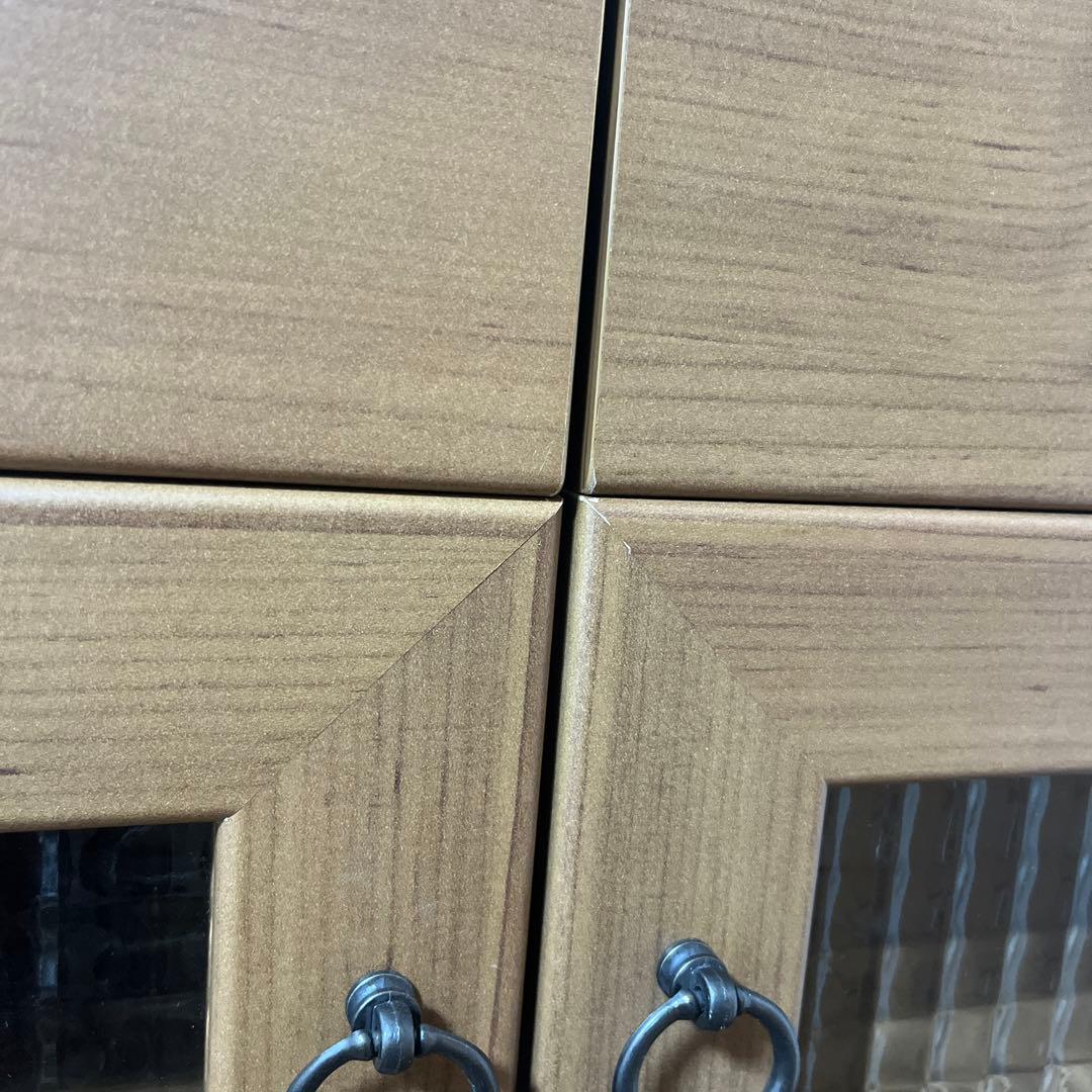 食器棚 木製 一人暮らし キッチン収納 ガラス かわいい おしゃれ アンティーク