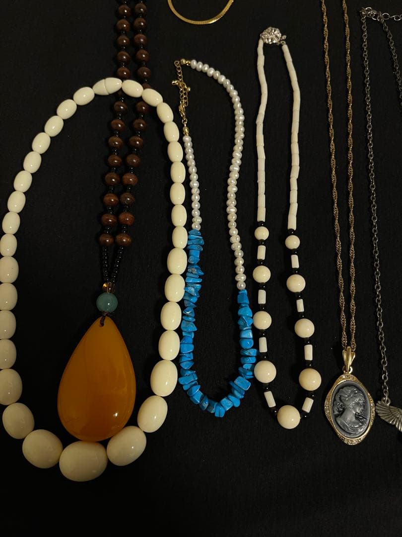 祖母の遺品アクセサリーセット925刻印指輪18k刻印サンゴのネックレス