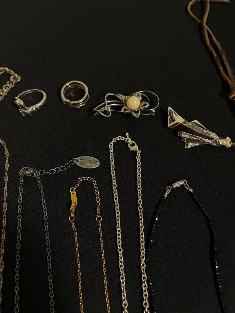 祖母の遺品アクセサリーセット925刻印指輪18k刻印サンゴのネックレス