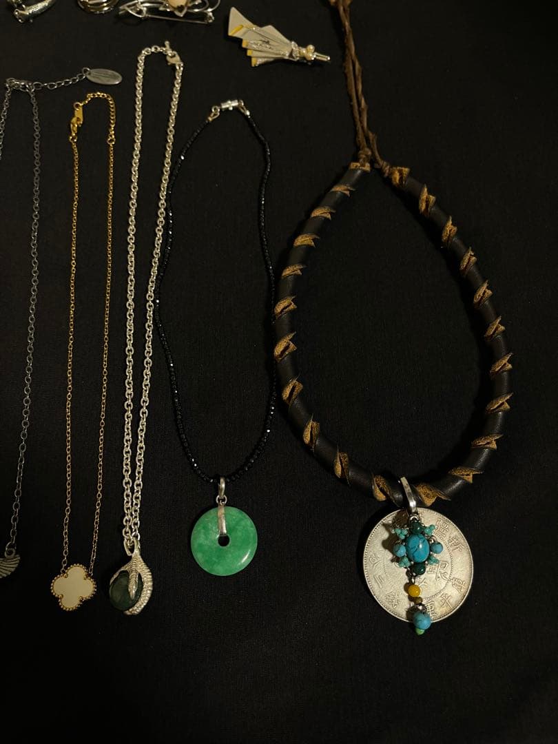 祖母の遺品アクセサリーセット925刻印指輪18k刻印サンゴのネックレス