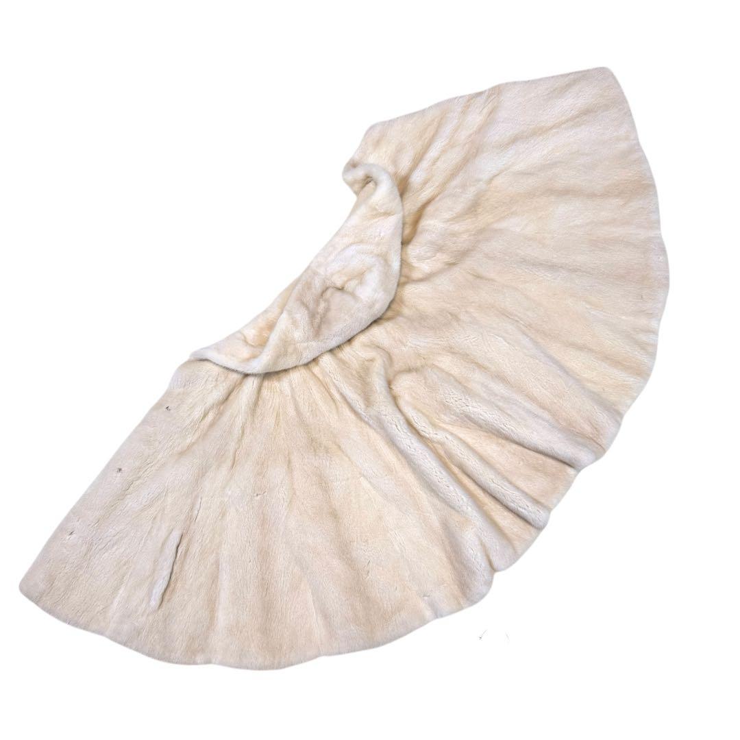 NORTH BEACH コペンハーゲン パールミンク フード付 ポンチョ 本毛皮