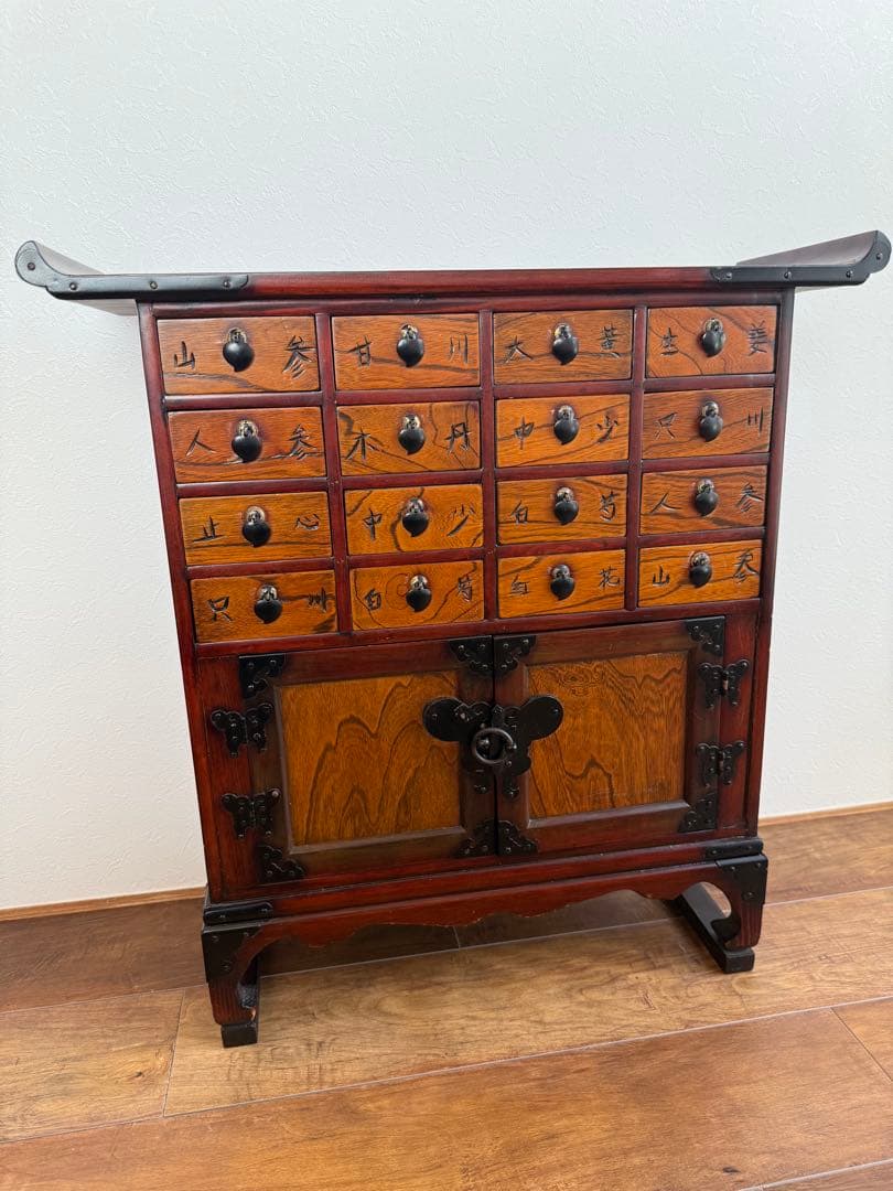 李朝 薬箪笥 ヤクジャン アンティーク 引き出し 戸棚 レトロ 木製
