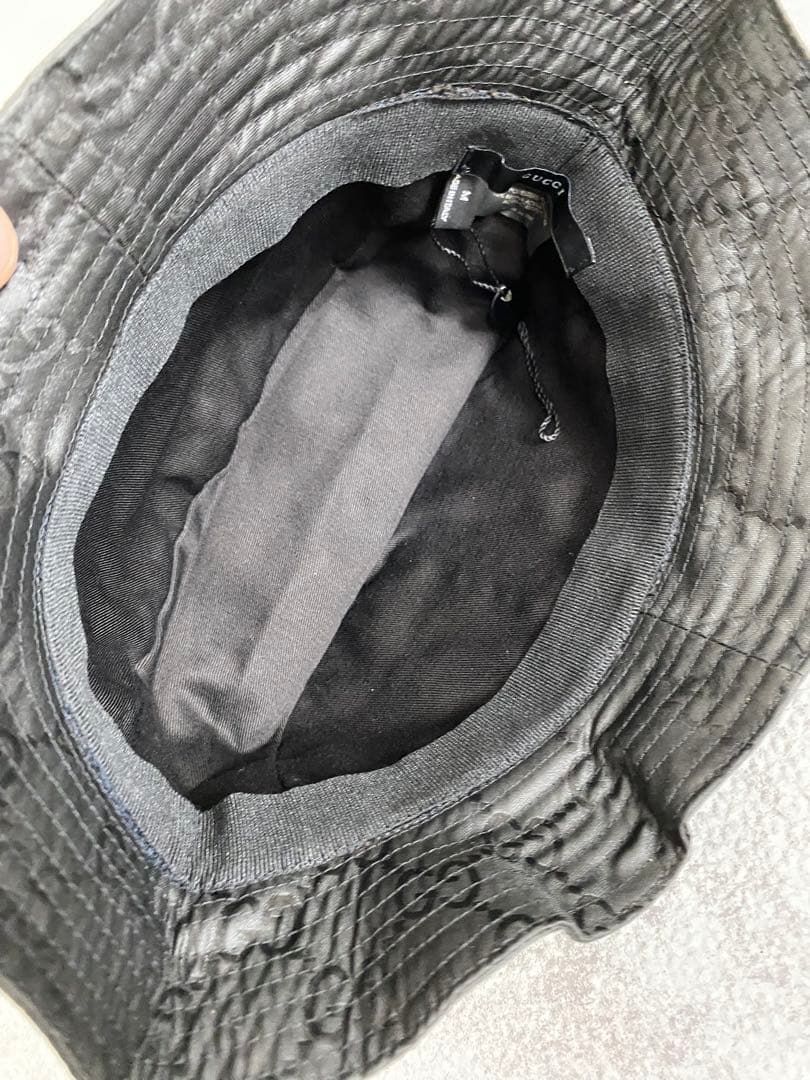 ヴィンテージ　GUCCI GGブラック バケットハット