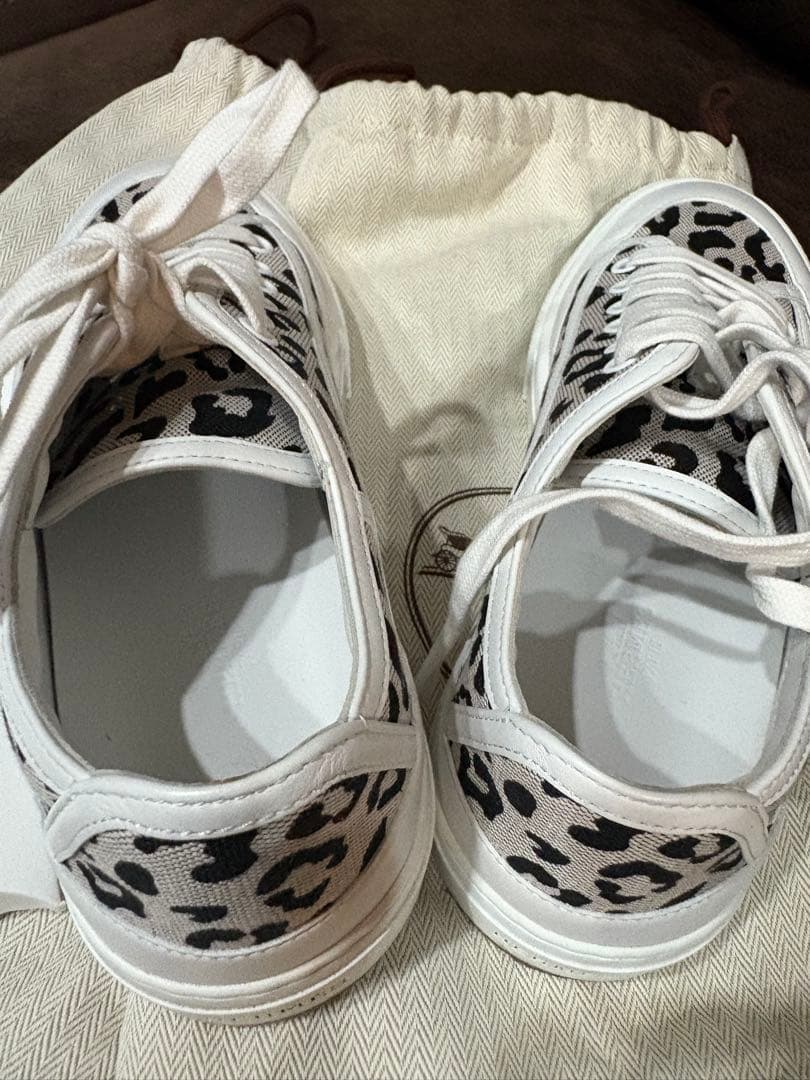 中古美品エルメスHERMESゲットスニーカーレオパード36（22.5～23）
