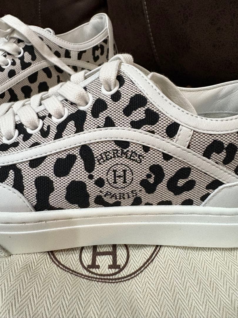 中古美品エルメスHERMESゲットスニーカーレオパード36（22.5～23）