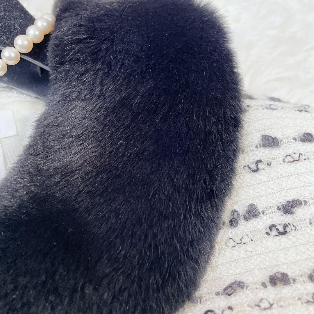 美品　ルネ　レッキスファー付　ツイードコート　ロング　TISSUE