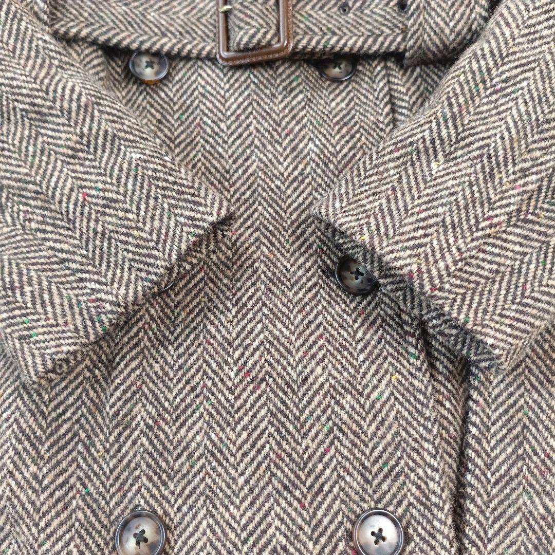 美品✨ポロラルフローレン　ヘリンボーンツイード　ダブル ベルテッドコート　ロング