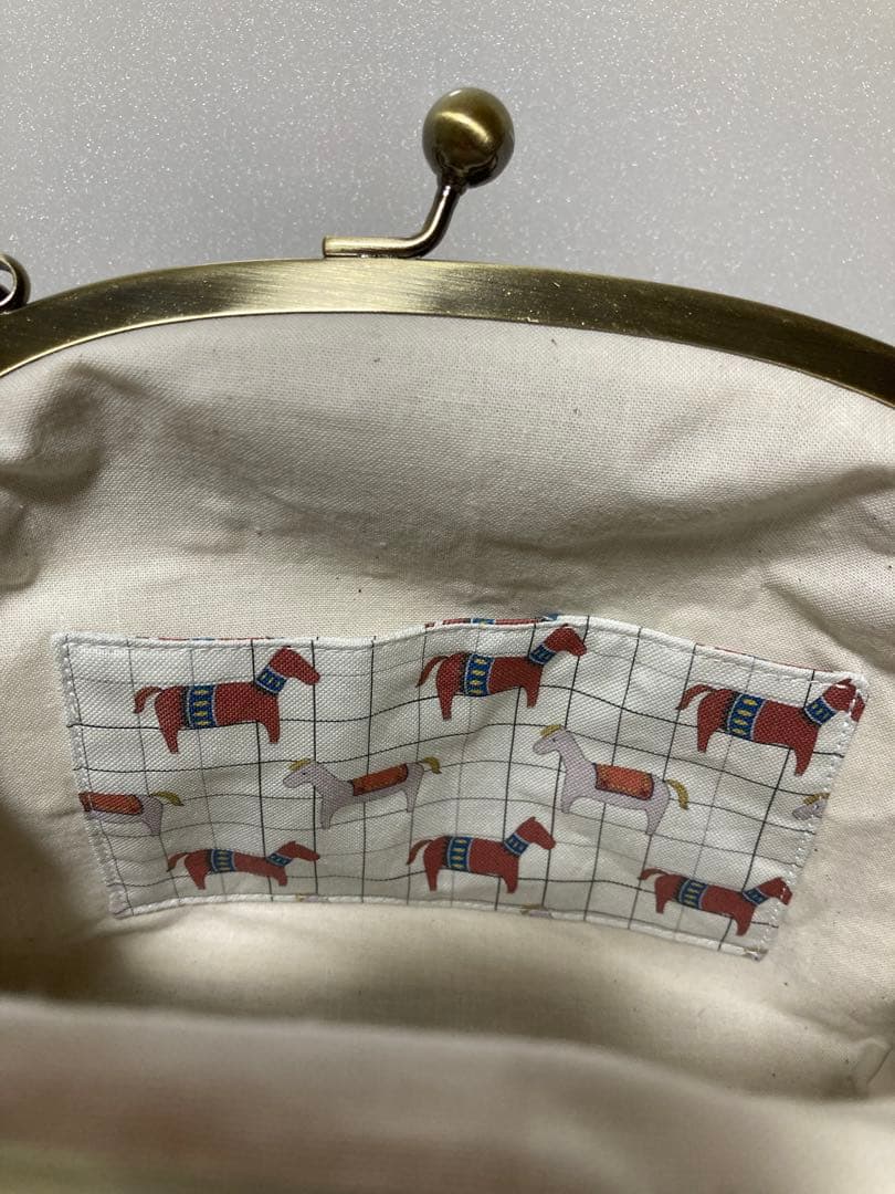 ハンドメイド　お馬さんがま口バッグ　栗毛