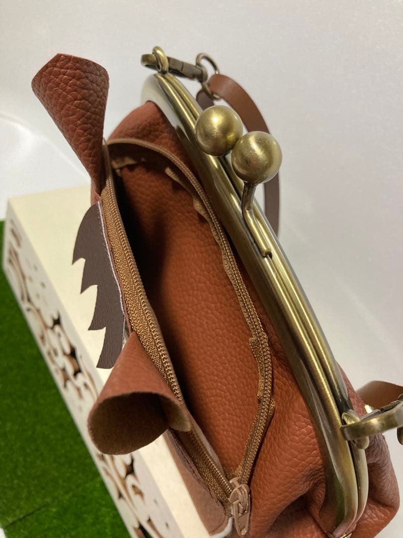 ハンドメイド　お馬さんがま口バッグ　栗毛