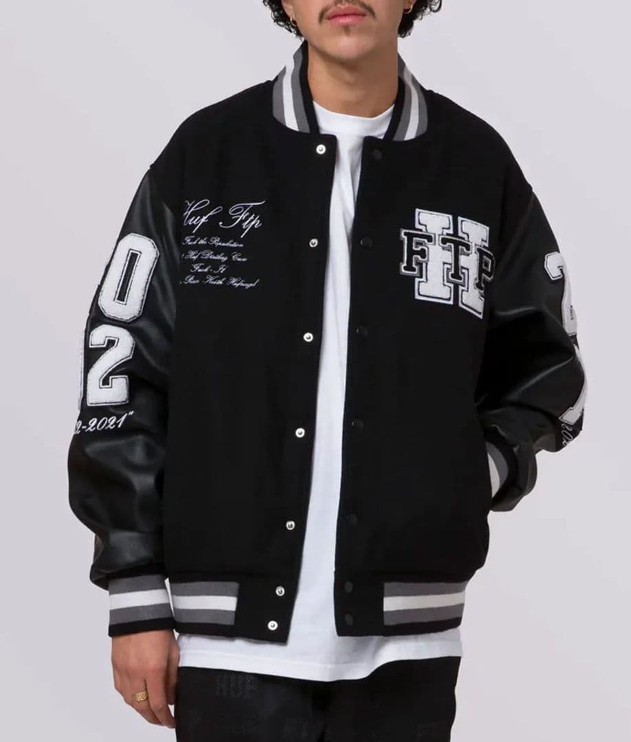 HUF X FTP VARSITY JACKET ジャケット スタジャン L