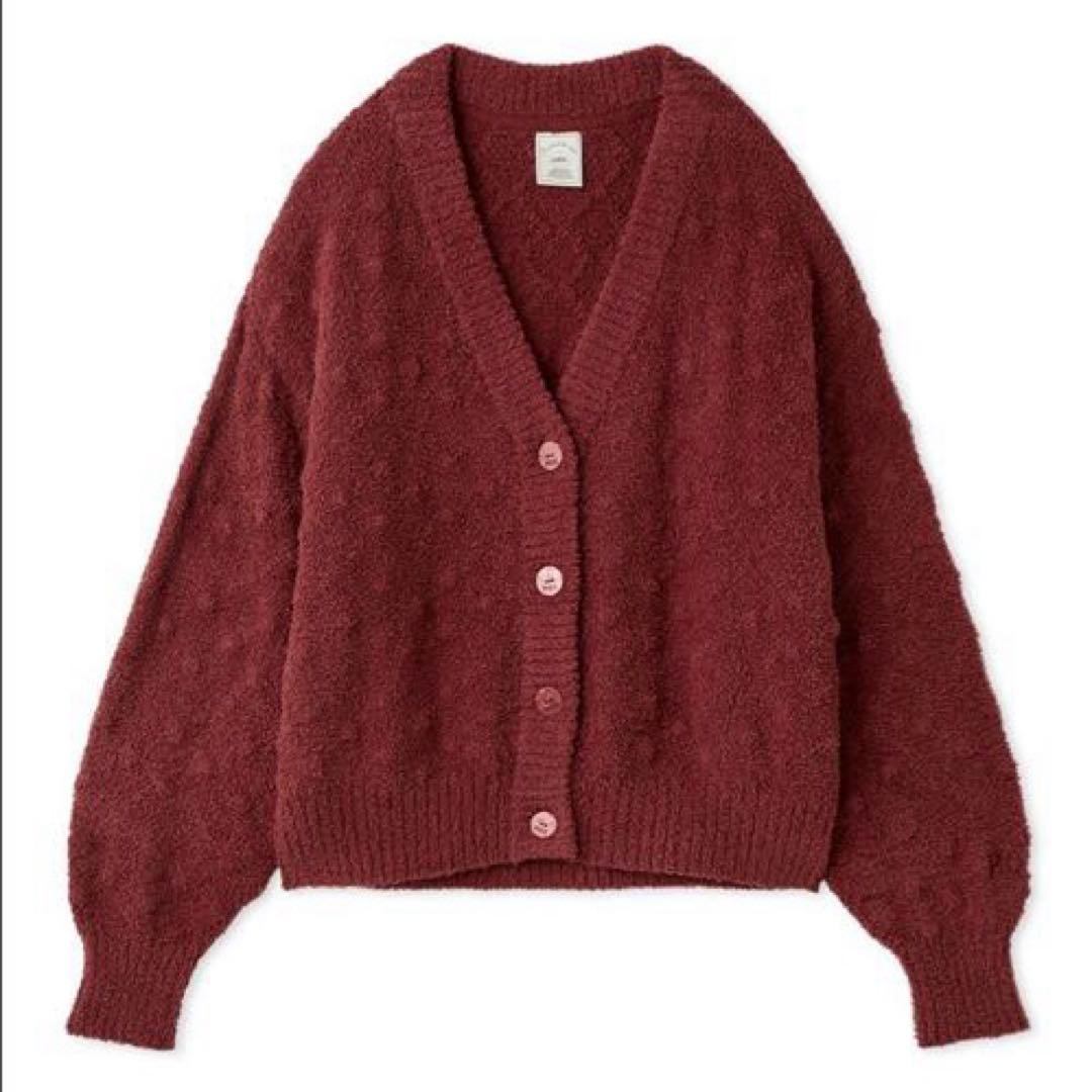 【新品タグ付き】ジェラートピケ　柄編みカーディガン　いちご　ストロベリー