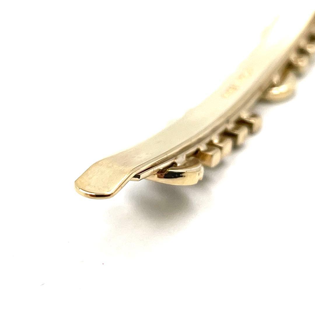 《超美品》MIUMIU ロゴ入り ヘアピン ヘアクリップ ゴールド金具 袋付き